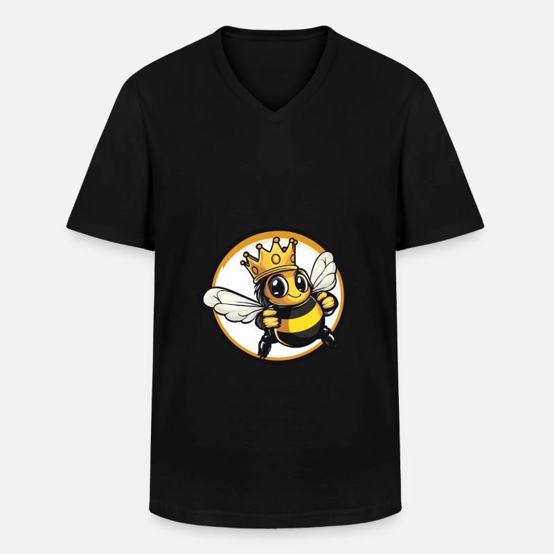 Biene Bier - Männer-T-Shirt mit V-Ausschnitt - Schwarz