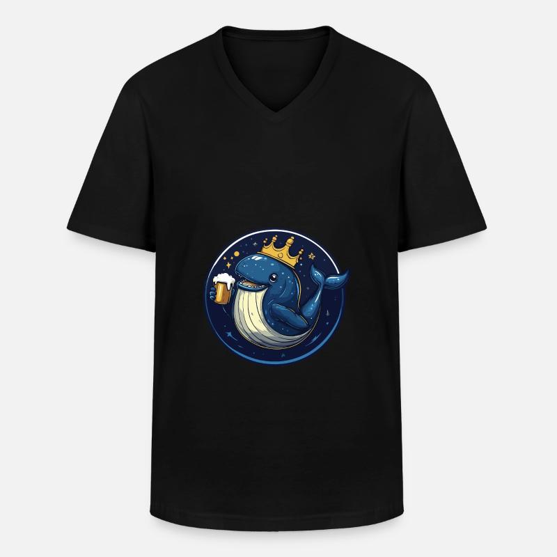 Wal Bier - Männer-T-Shirt mit V-Ausschnitt - Schwarz