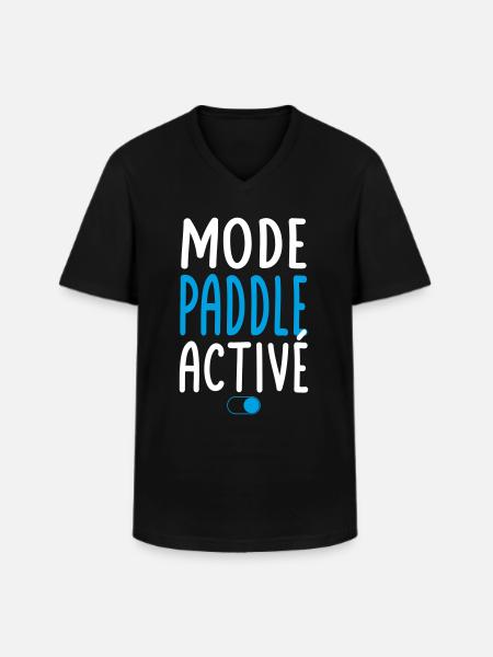 Mode Paddle activé - Idée cadeau - T-shirt col V Homme - noir
