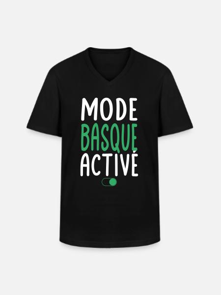 Mode Basque Activé - Idée Cadeau - T-shirt col V Homme - noir