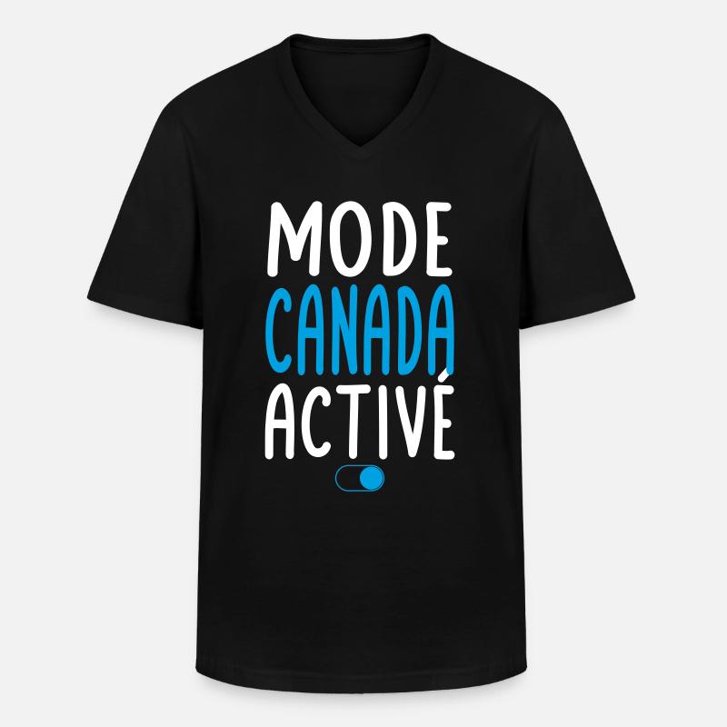 Mode Canada Activé - Idée Cadeau - T-shirt col V Homme - noir