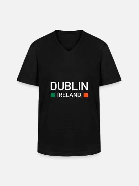 Dublin, Ireland (two squares) - Men's V-Neck T-Shirt - black