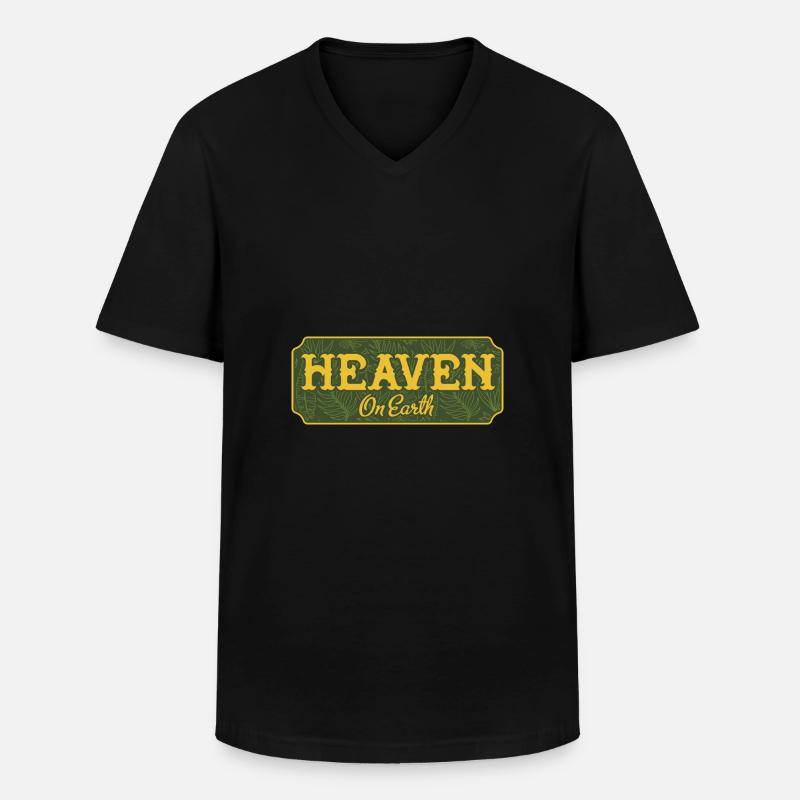 Heaven on earth - Männer-T-Shirt mit V-Ausschnitt - Schwarz