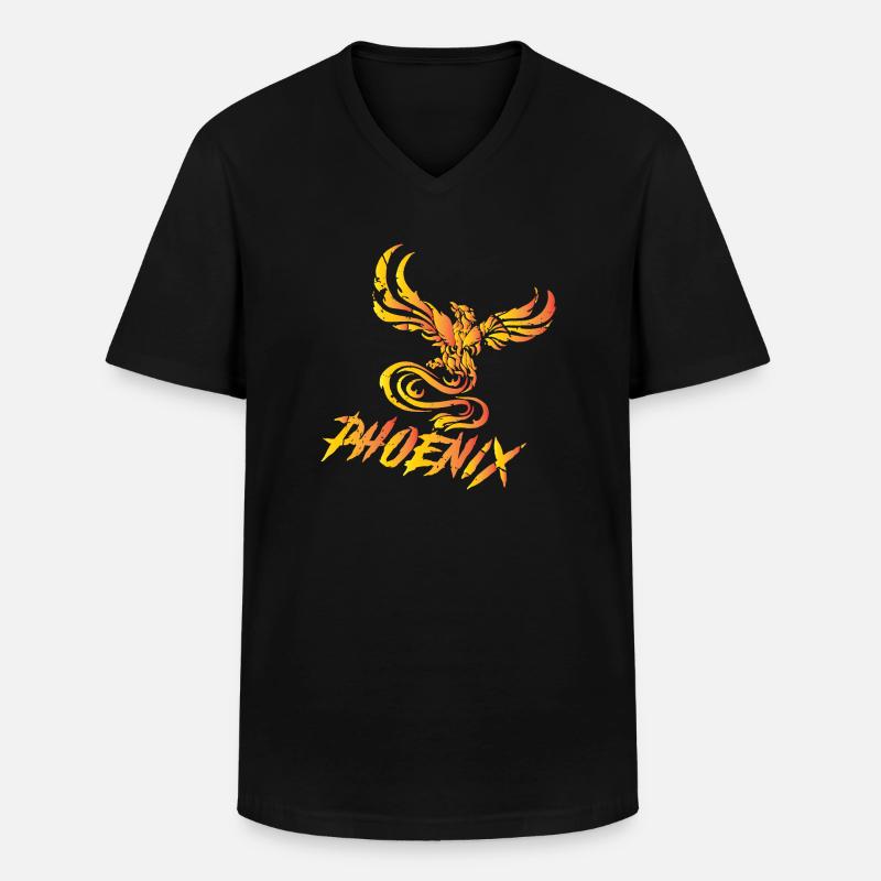Phönix - Männer-T-Shirt mit V-Ausschnitt - Schwarz