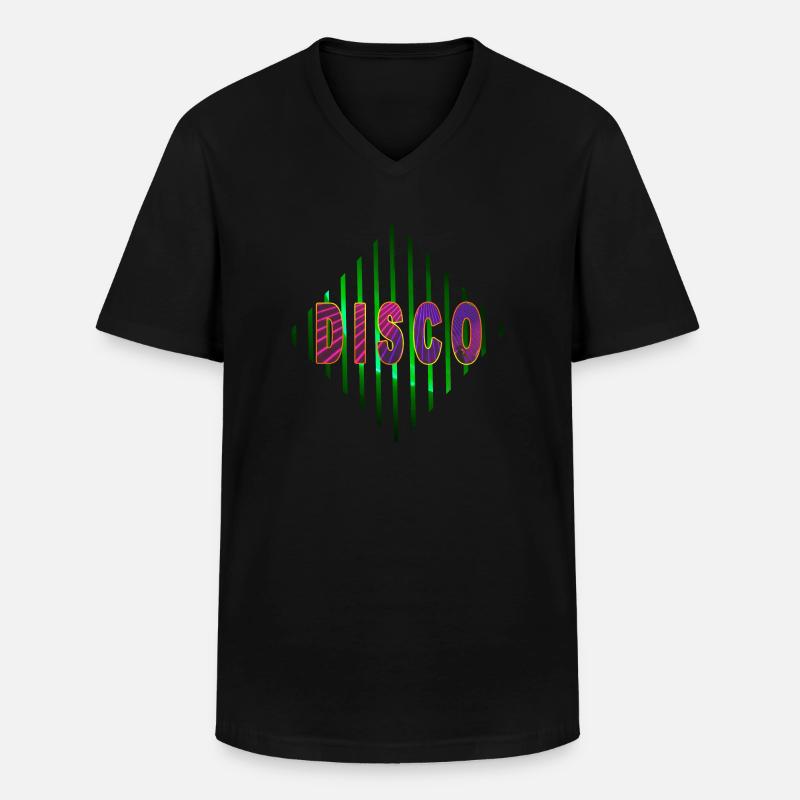 DISKO - Männer-T-Shirt mit V-Ausschnitt - Schwarz