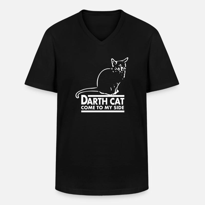 Darth Cat - Männer-T-Shirt mit V-Ausschnitt - Schwarz