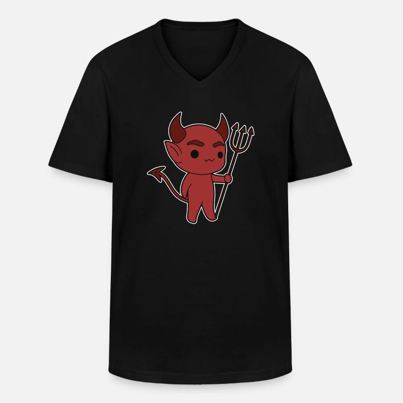 Teufel Dämon - Männer-T-Shirt mit V-Ausschnitt - Schwarz