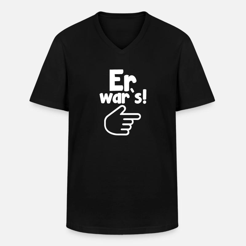 Er wars - Männer-T-Shirt mit V-Ausschnitt - Schwarz