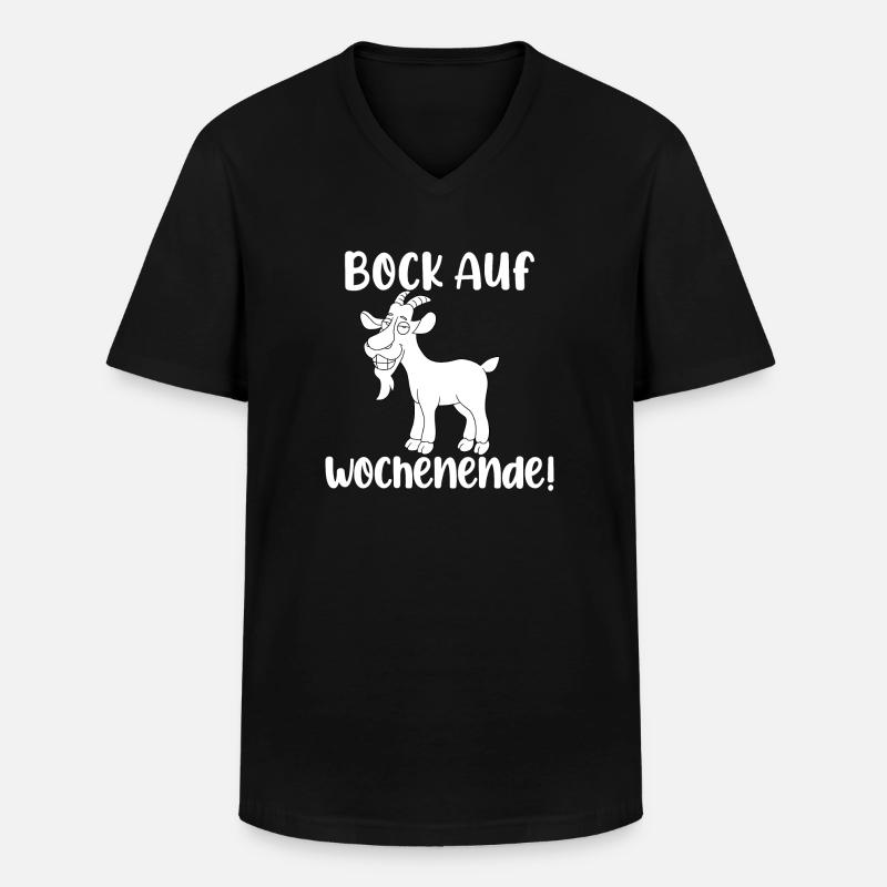Bock Auf Wochenende - Männer-T-Shirt mit V-Ausschnitt - Schwarz