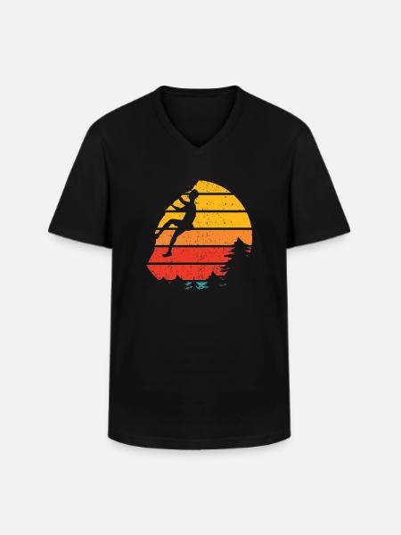 Sport Climbing Rock Climbing - Men's V-Neck T-Shirt - black
