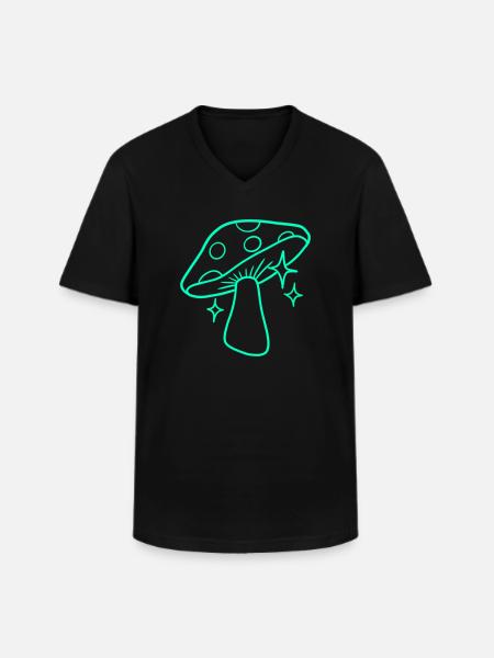 Pilz - Männer-T-Shirt mit V-Ausschnitt - Schwarz