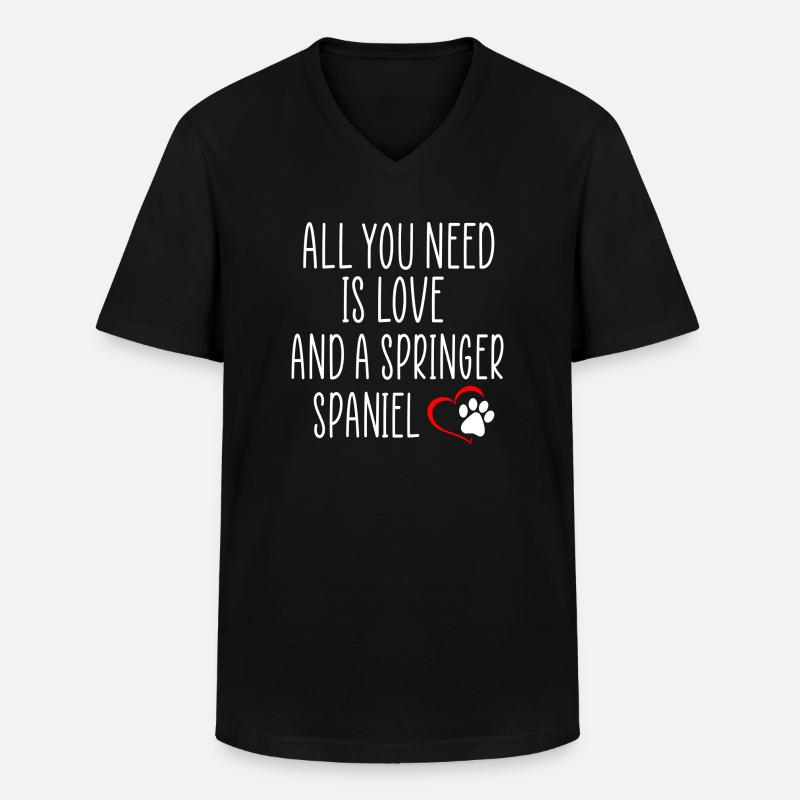 Springer Spaniel Zitate - Männer-T-Shirt mit V-Ausschnitt - Schwarz