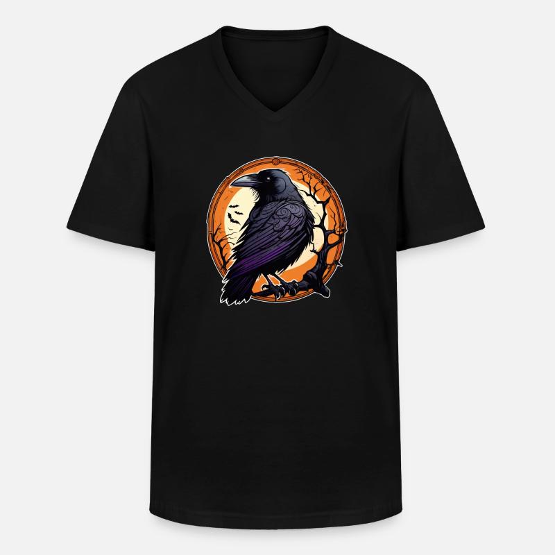 Halloween oder Hard Rock - Raven - Männer-T-Shirt mit V-Ausschnitt - Schwarz