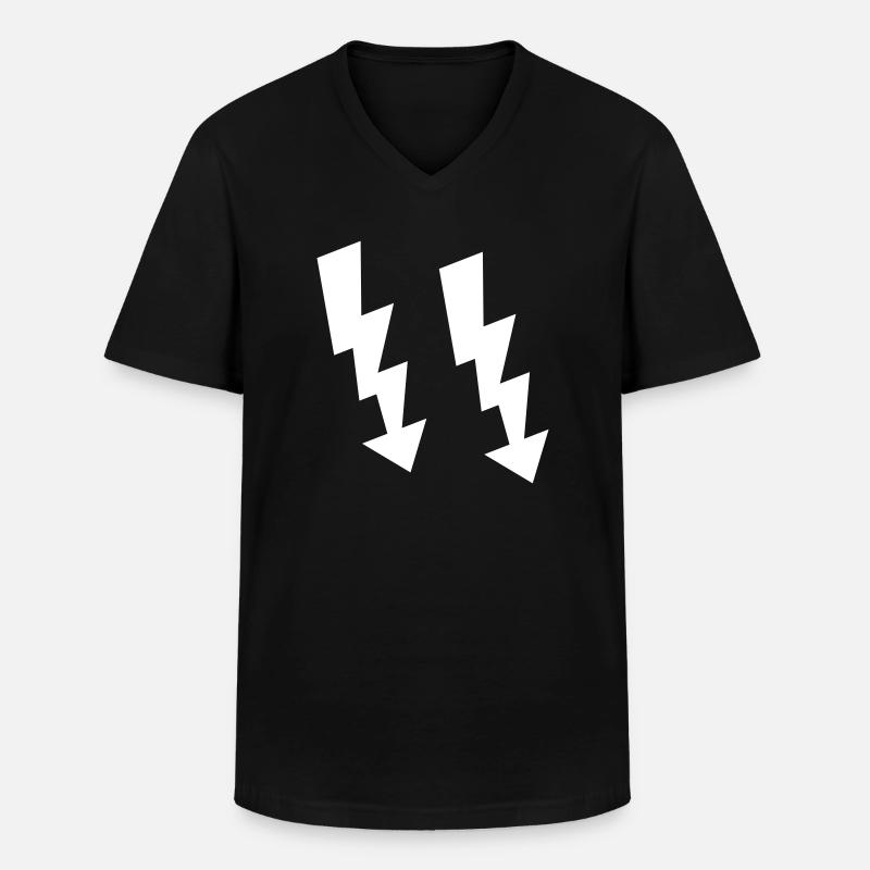 blitze symbol - Männer-T-Shirt mit V-Ausschnitt - Schwarz