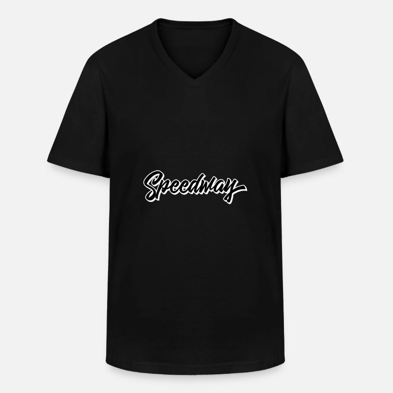 Speedway - Männer-T-Shirt mit V-Ausschnitt - Schwarz