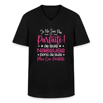 Ein mehr als perfekter Schwimmer, ein Traumberuf - Männer-T-Shirt mit V-Ausschnitt - Schwarz - Vorne - AI Model Male 178 dark (178cm)