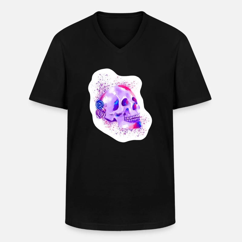 Schädel - Schädel - Männer-T-Shirt mit V-Ausschnitt - Schwarz