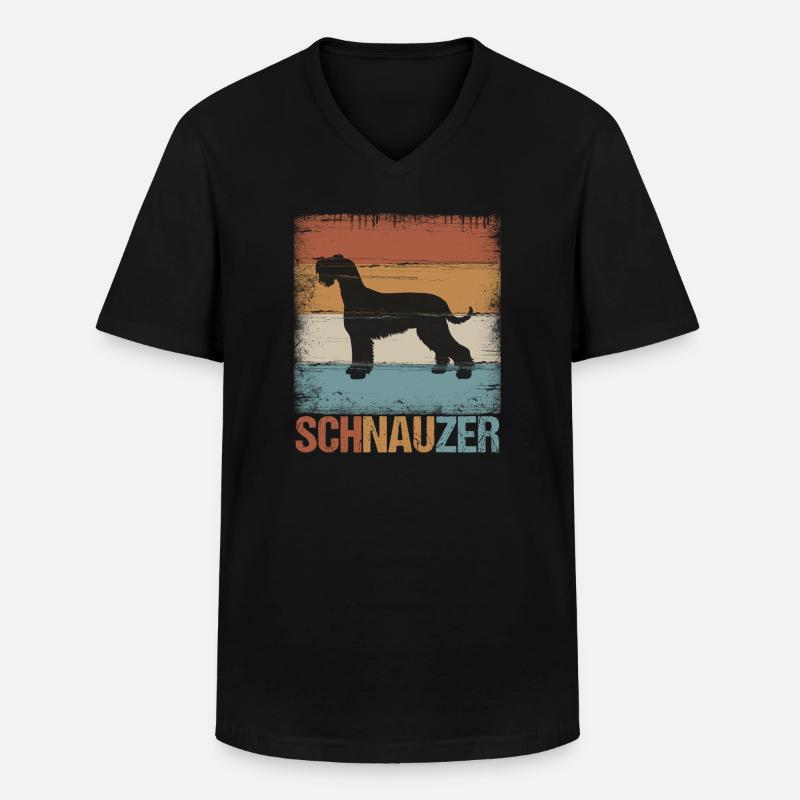Schnauzer Hund Hundehalter Geschenkidee - Männer-T-Shirt mit V-Ausschnitt - Schwarz