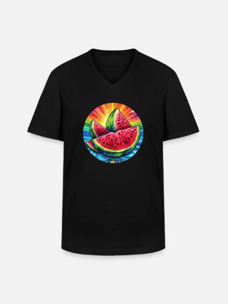 LGBTQ Melon - Men's V-Neck T-Shirt - black
