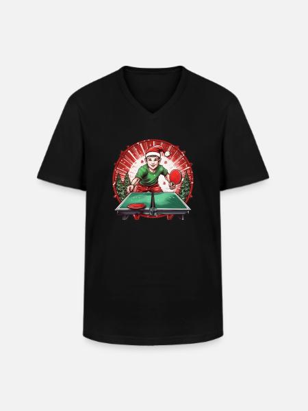 Christmas Elf Ping Pong - Men's V-Neck T-Shirt - black