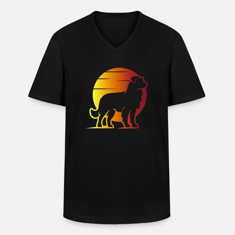 Australian Shepherd Sunrise - Männer-T-Shirt mit V-Ausschnitt - Schwarz