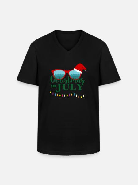 christmas in july,July - Men's V-Neck T-Shirt - black