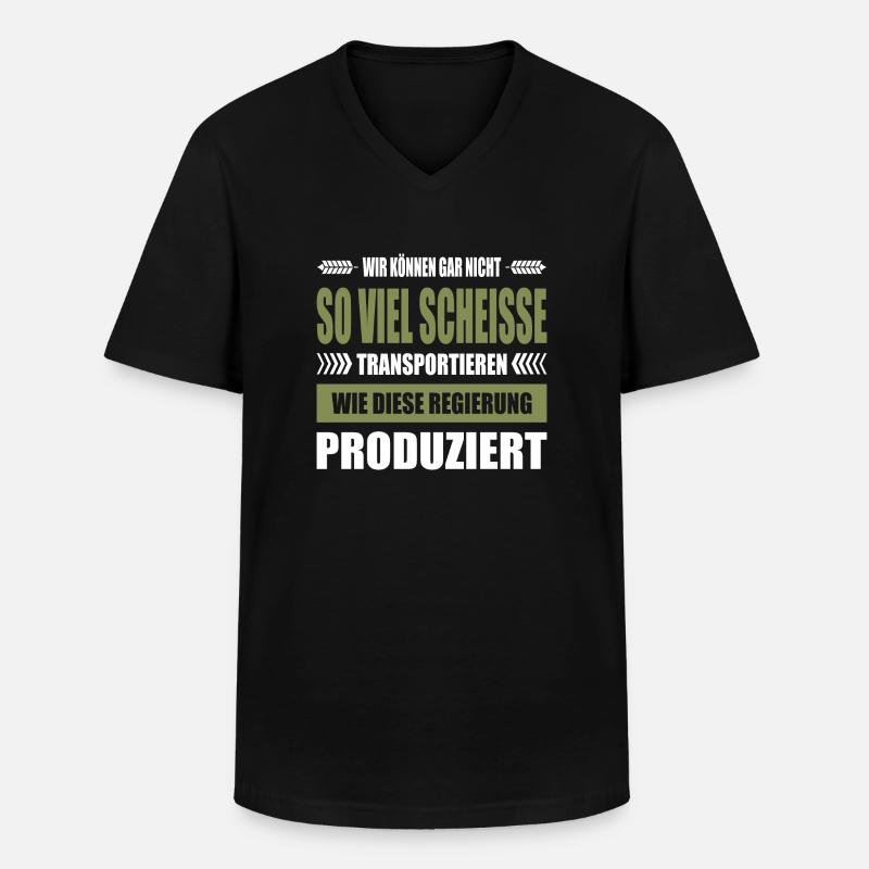 Bauerndemo Banner Bauernprotest Plakat Landwirt - Männer-T-Shirt mit V-Ausschnitt - Schwarz