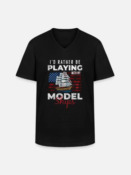 Ship Model Builder Shipping - Men's V-Neck T-Shirt - black