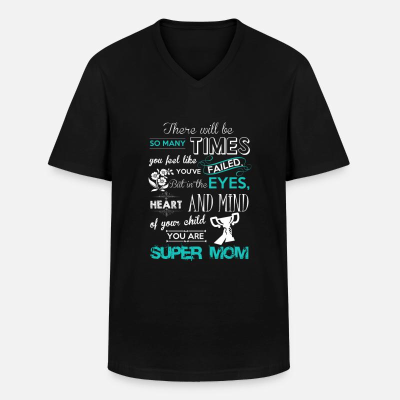 super mom - Männer-T-Shirt mit V-Ausschnitt - Schwarz