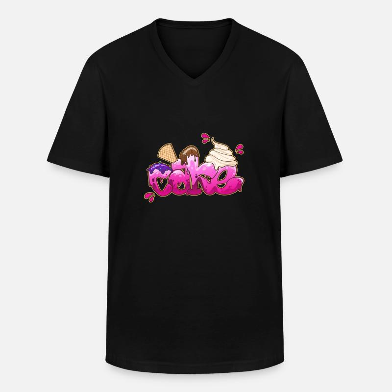 Cake Graffiti Schriftzug - Männer-T-Shirt mit V-Ausschnitt - Schwarz