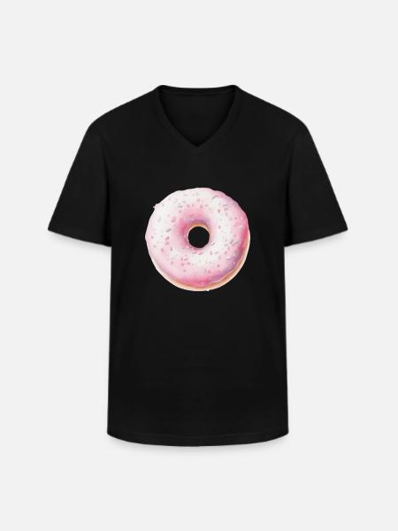 Doughnut - Men's V-Neck T-Shirt - black