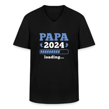 Vater 2024 Werdender Papa - Männer-T-Shirt mit V-Ausschnitt - Schwarz - Vorne - AI Model Male 178 dark (178cm)