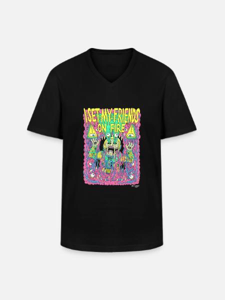 FriendsOnFire - Men's V-Neck T-Shirt - black