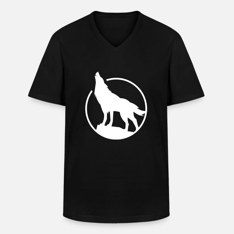 Wolf - Naturschutz - Tierschutz - Männer-T-Shirt mit V-Ausschnitt - Schwarz