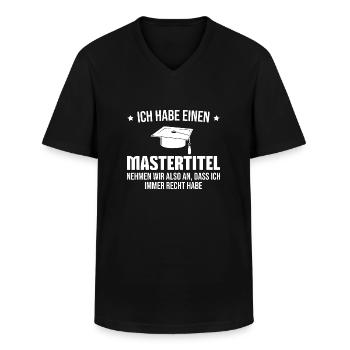 Mastertitel Abschluss Masterprüfung Master - Männer-T-Shirt mit V-Ausschnitt - Schwarz - Vorne - AI Model Male 178 dark (178cm)