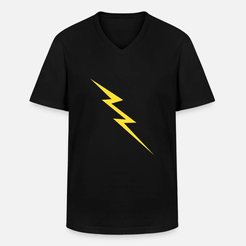 Blitz - Männer-T-Shirt mit V-Ausschnitt - Schwarz