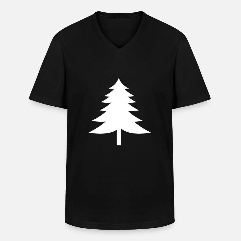 Tannenbaum - Männer-T-Shirt mit V-Ausschnitt - Schwarz