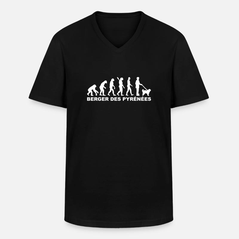 Berger des Pyrénées - Männer-T-Shirt mit V-Ausschnitt - Schwarz