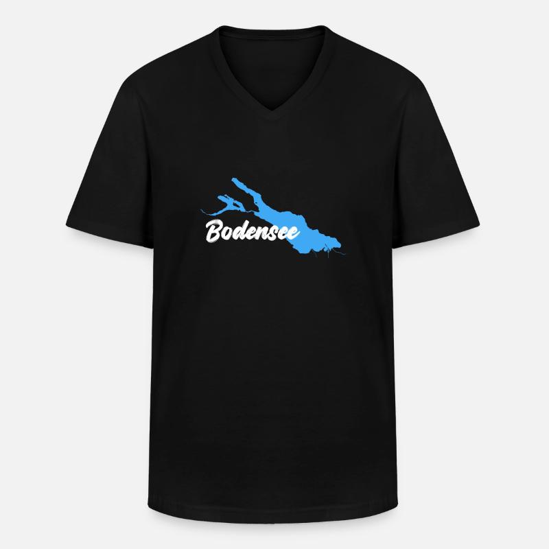 Bodensee weiß - Männer-T-Shirt mit V-Ausschnitt - Schwarz