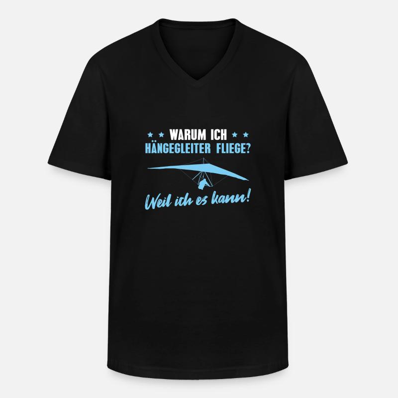 Deltasegler Drachen Hängegleiter Pilot - Männer-T-Shirt mit V-Ausschnitt - Schwarz