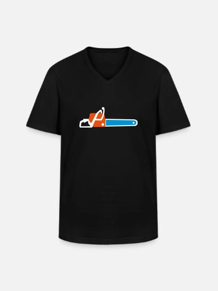 chainsaw - Men's V-Neck T-Shirt - black