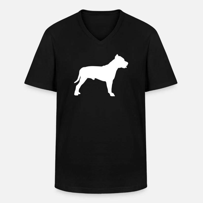 Pitbull - Männer-T-Shirt mit V-Ausschnitt - Schwarz