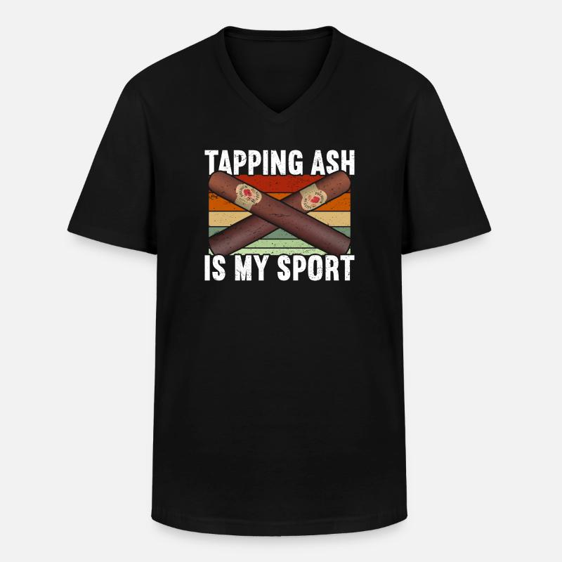 Zigarren Zigarren - Männer-T-Shirt mit V-Ausschnitt - Schwarz