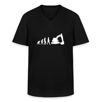 Pelle excavatrice - T-shirt col V Homme - noir - Devant - AI Model Male 178 dark (178cm)