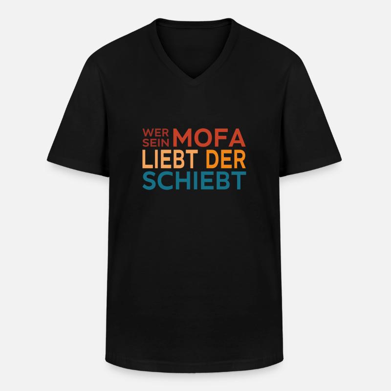 Wer sein Mofa liebt - Männer-T-Shirt mit V-Ausschnitt - Schwarz