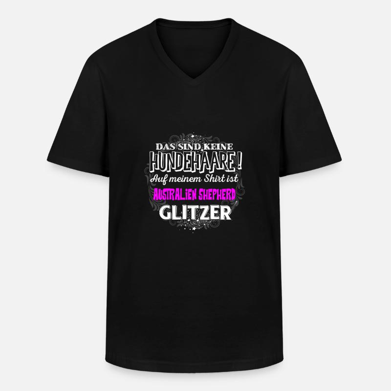 AUSTRALIEN SHEPHERD - Glitzer - Männer-T-Shirt mit V-Ausschnitt - Schwarz