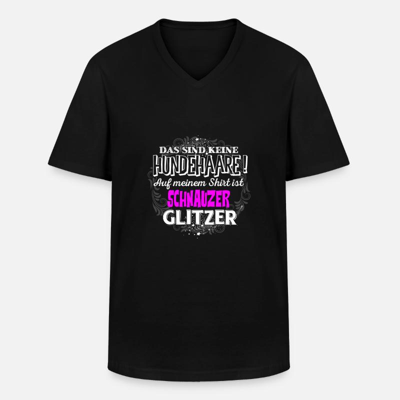 SCHNAUZER - Glitzer - Männer-T-Shirt mit V-Ausschnitt - Schwarz