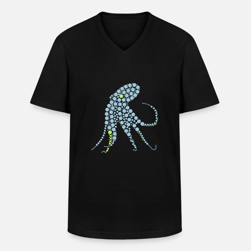 Oktopus - Männer-T-Shirt mit V-Ausschnitt - Schwarz