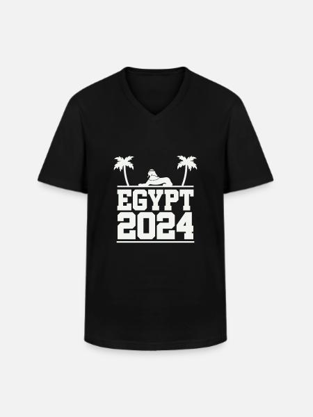 egypt 2024 - Männer-T-Shirt mit V-Ausschnitt - Schwarz
