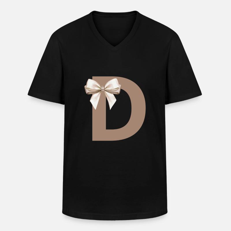 Buchstabe D Knoten - Männer-T-Shirt mit V-Ausschnitt - Schwarz
